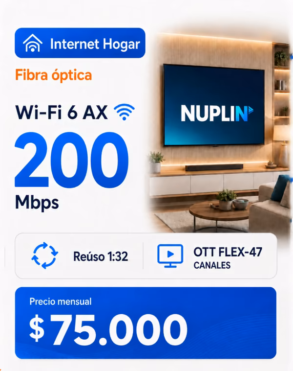 200 mbps fibra óptica en Guaduas Cundinamarca