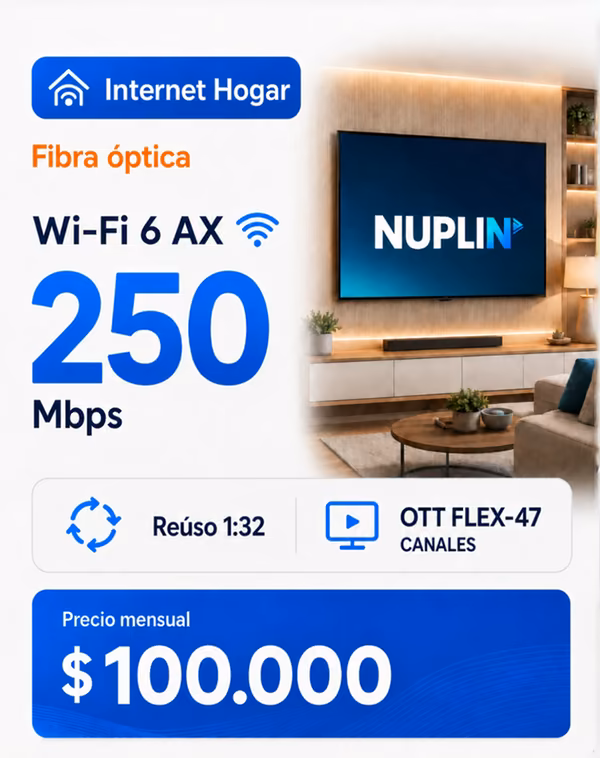 250 mbps fibra óptica en Guaduas Cundinamarca