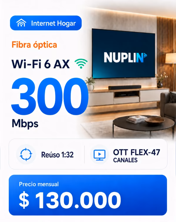 300 mbps fibra óptica en Guaduas Cundinamarca
